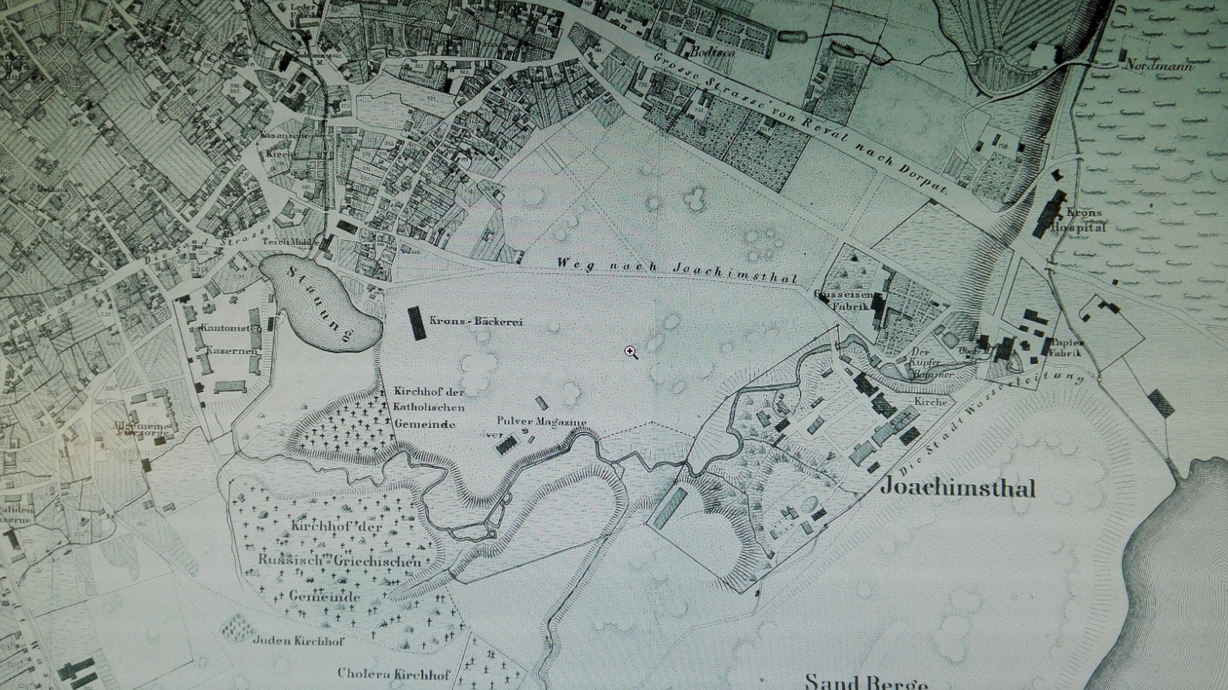 Väljavõte linnaplaanist 1856